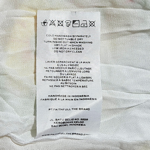 NWT Faithfull the Brand Loucetta Floral Print Midi Dress Sz. 12 White Yellow - Picture 10 of 15